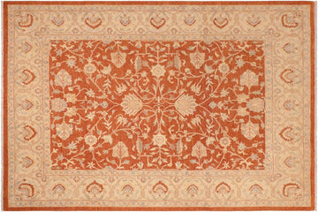handmade Traditional Kafkaz Chobi Ziegler Rust Beige Hand Knotted RECTANGLE 100% WOOL area rug 8 x 10